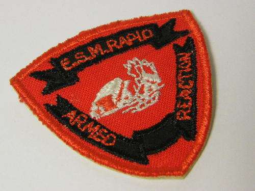 E.S.M Rapid Armed Reaction vintage cloth badge - as per photo