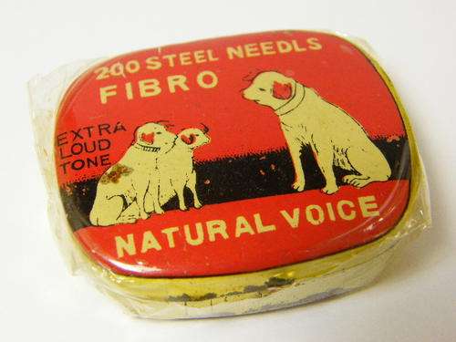 Gramophone needles - Fibro 200 steel needles - still sealed in tin (needles misspelt) - as per photo