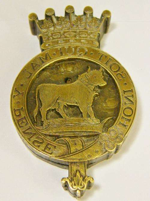 Antique original brass seal of Lord Anthony Ashley-Cooper - 7th Earl of Shaftesbury - as per photo