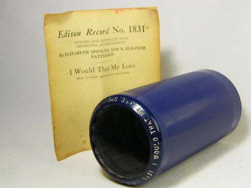 Edison Blue Amberol phonograph record # 1831 I would that my love by Spencer and Patterson