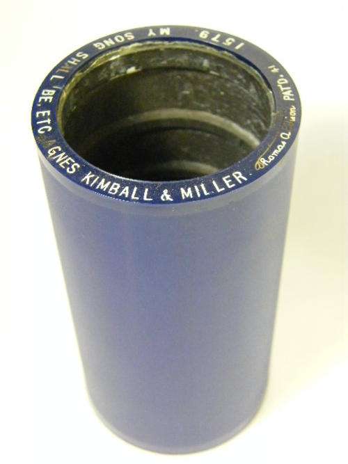 Edison Blue Amberol phonograph record # 1579 My song shall be Etc by Agnes, Kimball and Miller