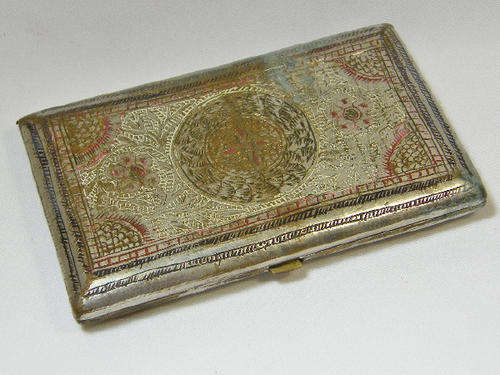 Vintage silver plated cigarette case - WW2 period - as per photo