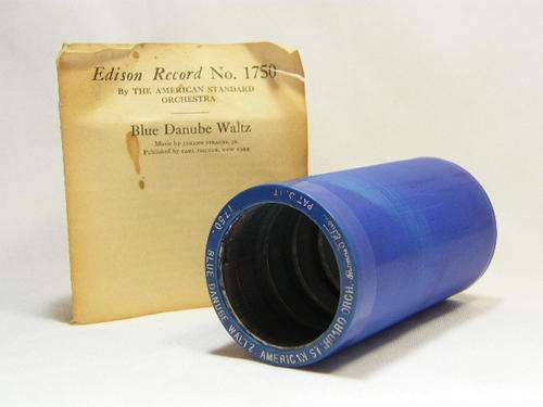 Edison Blue phonograph record # 1750 Blue Danube waltz by American Standard orchestra - as per photo