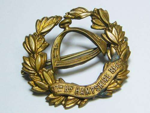 British 7th Battalion Hampshire regiment cap badge - scarce - as per photo