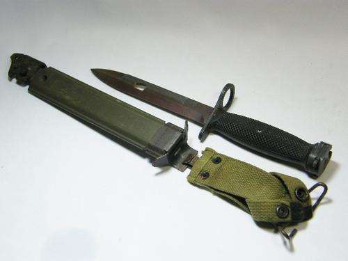 West German US M7 pattern bayonet with cutter scabbard & frog - as per photo