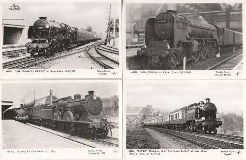Lot of 19 different Railway theme postcards - black and white - as per photo