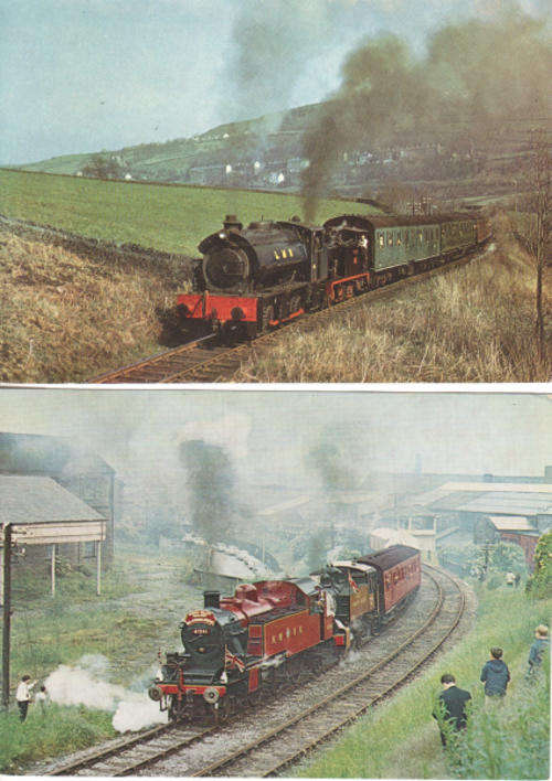 Lot of 8 different steam locomotive railway postcards - unused - as per photo