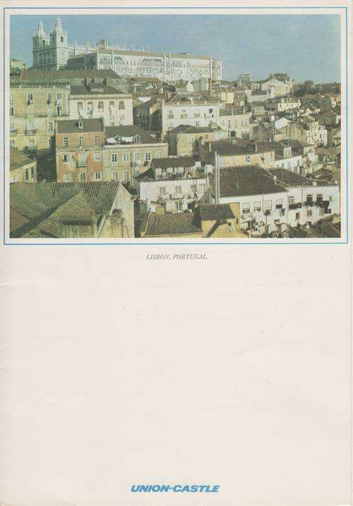 Union Castle Line SS Reina Del Mar dinner menu - December 1974 - as per photo