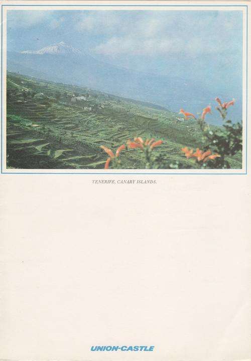 Union Castle Line SS Reina Del Mar dinner menu - 14 December 1974 - as per photo