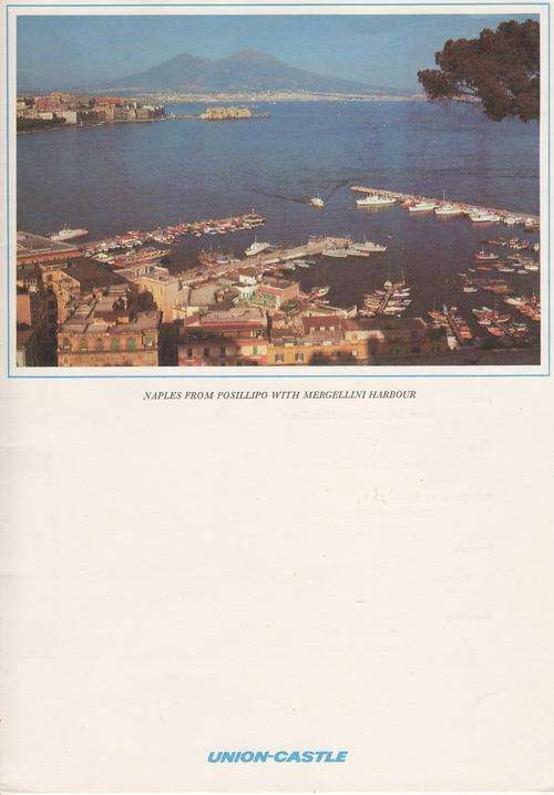 Union Castle Line SS Reina Del Mar dinner menu - December 1974 - as per photo