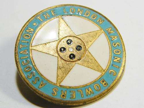 The London Masonic Bowlers Association bowling badge - SCARCE - as per photo