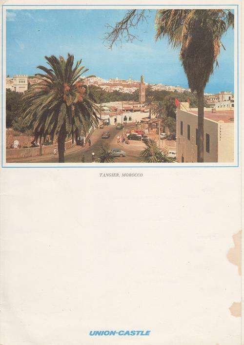 Union Castle Line SS Reina Del Mar dinner menu - 5 January 1975 - as per photo