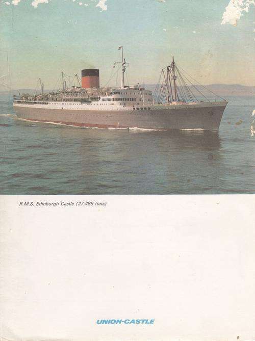 Union Castle Line RMS Edinburgh Castle Farewell dinner menu - 21 June 1975 - some marks