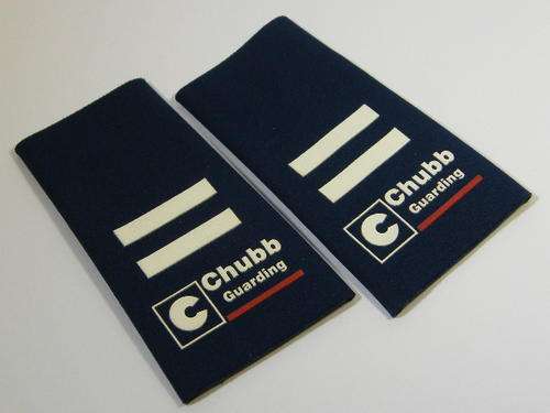 Pair of Chubb Guarding security rank epaulettes - as per photo