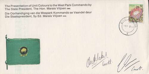 The Presentation of Unit colours to the West Park commando commemorative cover - signed