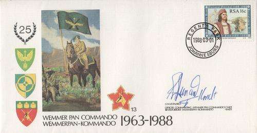 Wemmer Pan Commando 1963-1988 commemorative cover signed by commandant JM Leonard