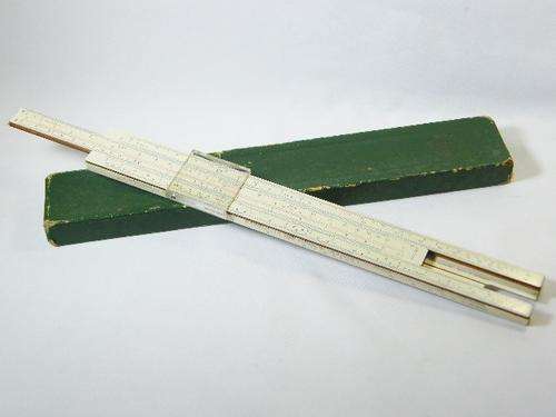 Vintage Faber-Castell 1/98 Elektro slide rule in original box - as per photo