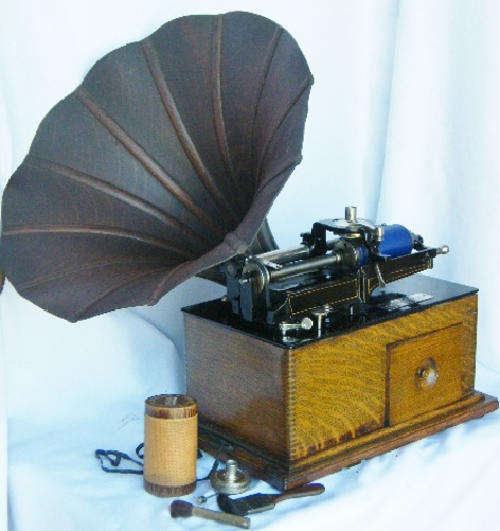 Antique Edison Type 4 commercial phonograph - large wooden horn  - FINAL CLEARANCE SALE