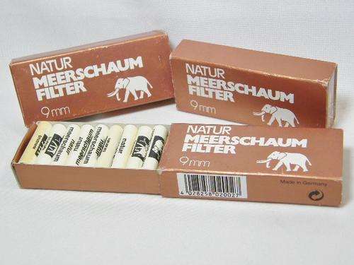 3 Packs of 20 Natur Meerschaum pipe filters - as per photo