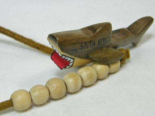 South Africa wooden shark hand crafted key rope - as per photo