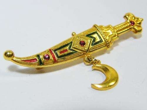 Vintage Jambiya Khukuri knife brooch - as per photo