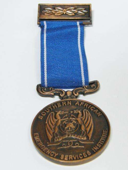 Southern African Emergency Services Institute medal - number 4540 - as per photo