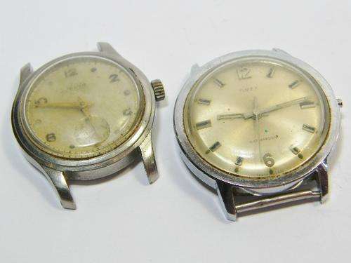 Lot of 2 vintage mechanical watches for spares - runs & stops - Timex & Avia - as per photo