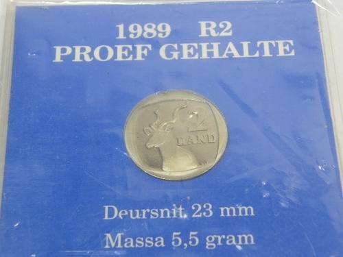 1989 RSA proof quality R2 coin - as per photo