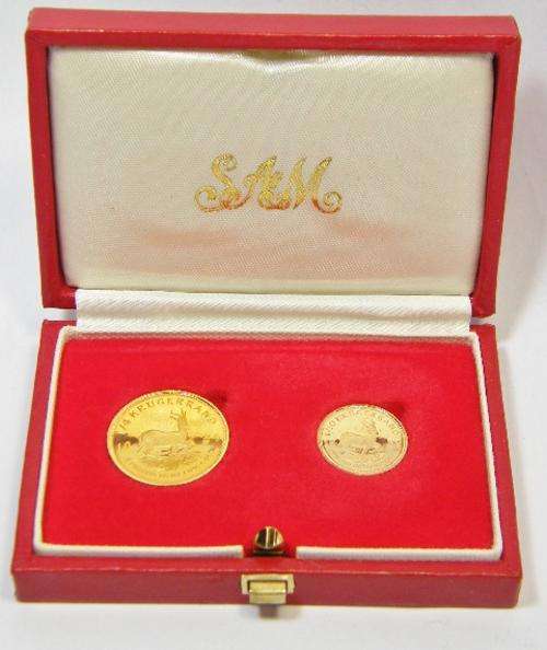 1984 RSA Proof Krugerrand set with 1/4 ounce and 1/10th ounce Krugerrands - as per photo