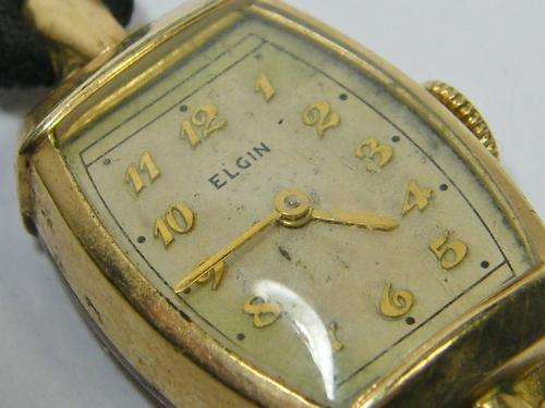 Vintage Elgin manual wind ladies watch - runs & stops - 10k gold filled case - as per photo