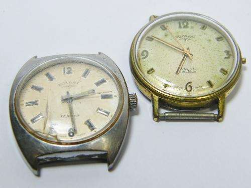 Lot of 2 vintage Rotary men's mechanical watches for spares - not working - as per photo