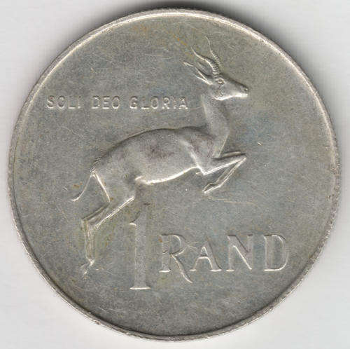1971 RSA silver R1 with half an ear on springbok - as per photo