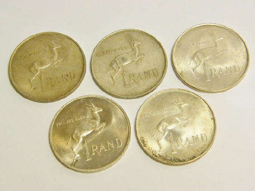 Set of 5 RSA silver R1 coins with variations - you can take years to put this together - as per scan