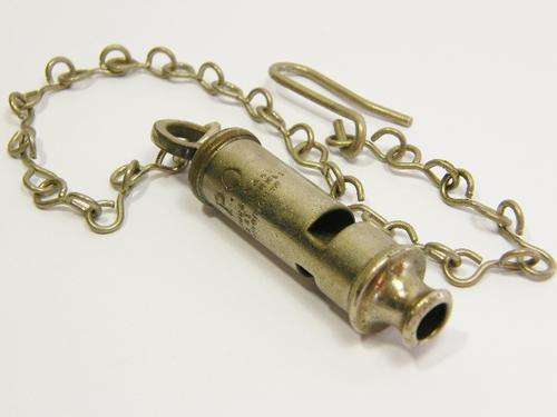 Antique rare Hudson & Co Post Office whistle with chain - as per photo