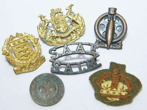 Lot of 6 assorted military badges - as per photo