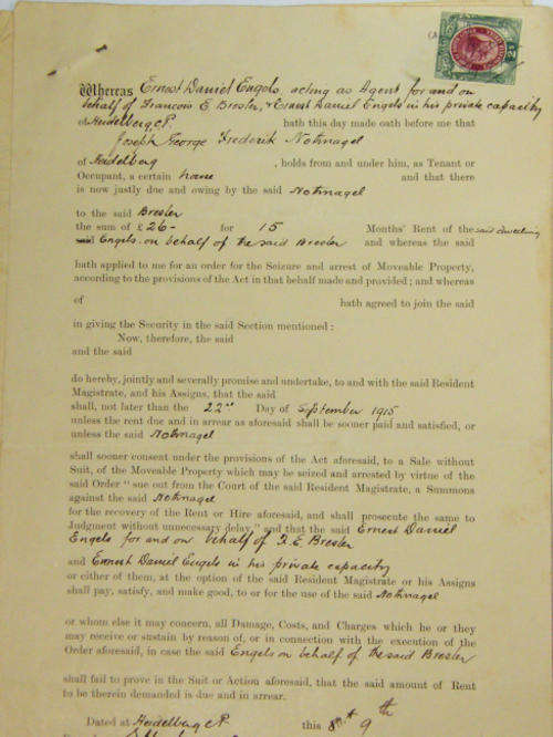 Order for seizure and arrest of moveable property - 1915 - as per photo