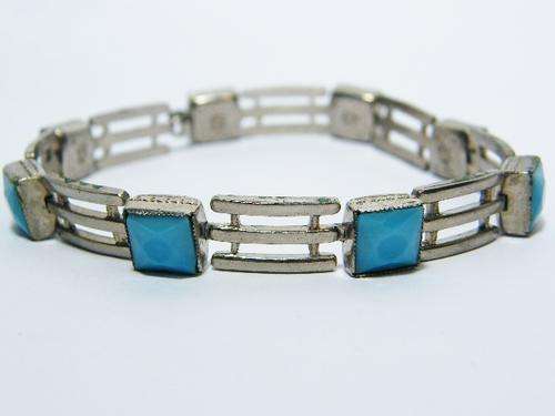 Vintage bracelet with blue glass stones - as per photo