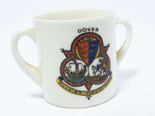 Kent and Dover crested china miniature two handle cup - as per photo