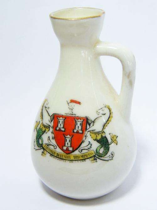 Newcastle on Tyne crested china miniature flower jug/vase - as per photo