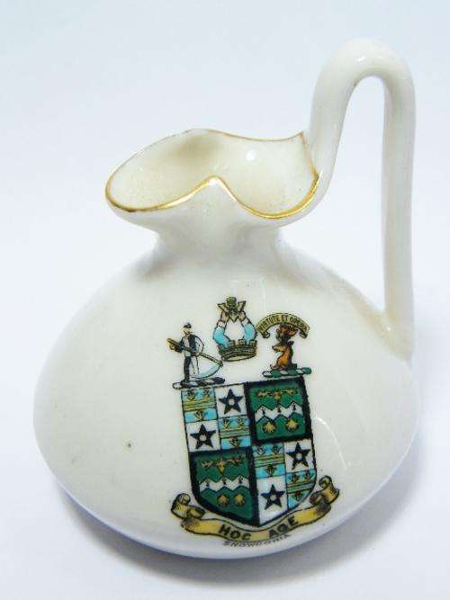 Snowdonia crested china miniature model of Romano-salopian ewer found at Uriconium - as per photo