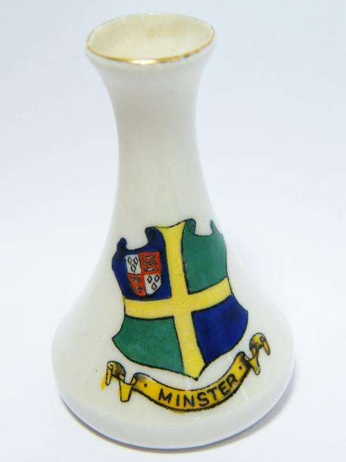 Minster crested china miniature flower vase - as per photo