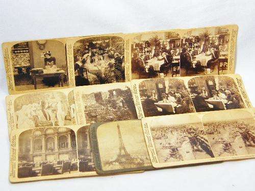 Lot of 9 stereoscope viewer cards published by Underwood and Underwood - as per photo