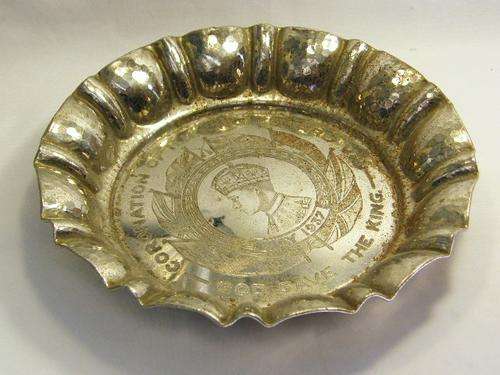 King Edward the 8th 1937 Coronation silver plate display plate - as per photo