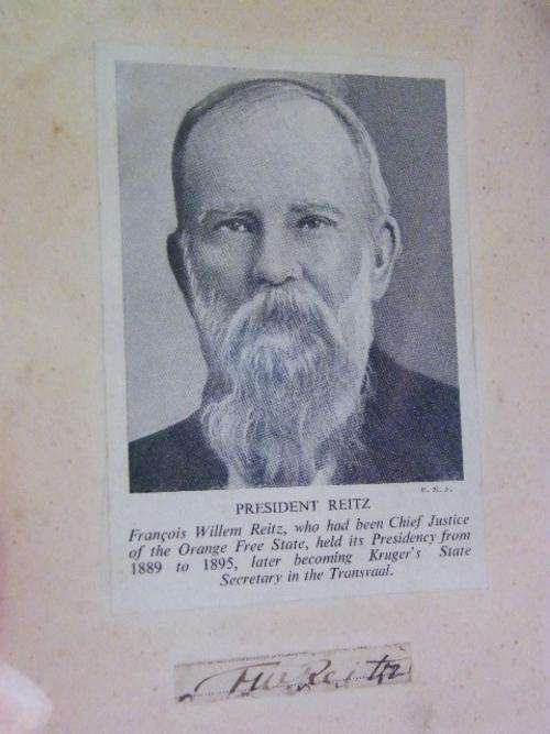 FW Reitz signature with picture - Francois Willem Reitz State Secretary in the Transvaal