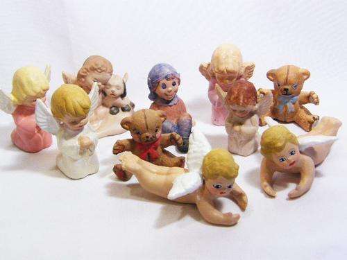 Lot of 10 vintage plaster of paris figurines - as per photo