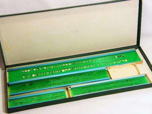 Vintage Faber Castell alpha numerical stencil set - as per photo