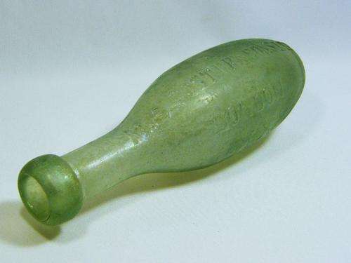 M.B Foster & Sons glass soda bottle with flat bottom - as per photo