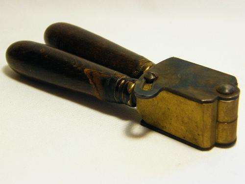 Vintage Italian 58 caliber bullet mould - brass with wooden handle - as per photo