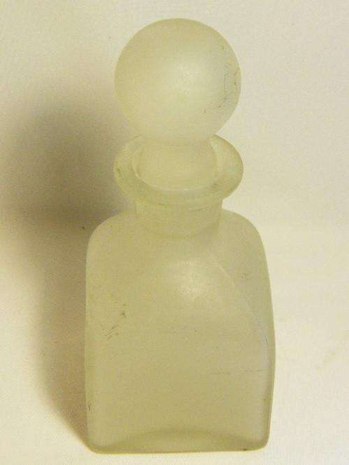 Vintage frosted glass decanter with lid - as per photo