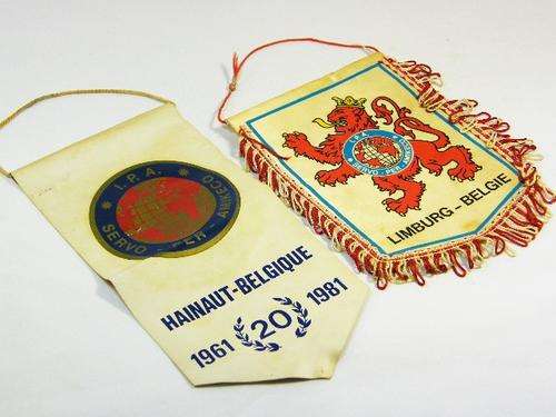 Lot of 2 International Police Association Belgium souvenir flags - as per photo